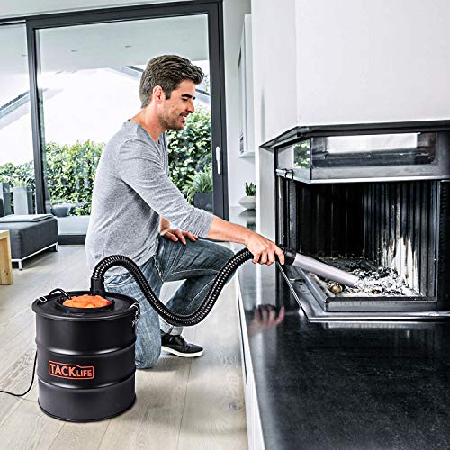 TACKLIFE Ash Vacuum Cleaner, 800W 5Gallon Powerful Ash Vac, Double