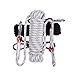 Rock Climbing Rope, 12mm Diameter Static Outdoor Hiking Accessories High Strength Cord Safety Rope (10m,32ft)(20m,65ft) (30m,98ft) (Black, 98ft)