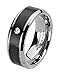 MABELLA His and Hers Wedding Ring Sets Couples Matching Rings Black Women's Stainless Steel Cubic Zirconia Engagement Ring Bridal Sets & Men's Titanium Wedding Band Women's Size 5 Men's Size 9
