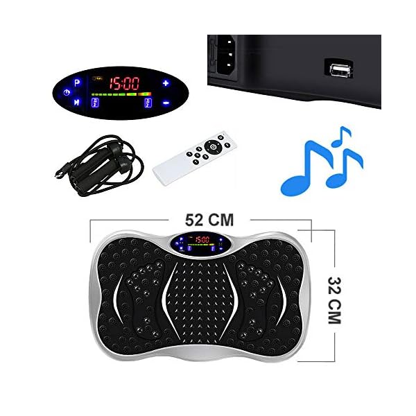 POKAR-Vibration-Plate-Fitness-Vibration-Device-Full-Body-Training-Device-Non-Slip-Large-Surface-Including-Training-Bands POKAR Vibration Plate Fitness Vibration Device Full Body Training Device Non-Slip Large Surface Including Training Bands