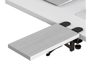 Sisyphy Ergonomics Desk Extender Tray, 11.8x5.9" Punch-Free Clamp on, Foldable Keyboard Drawer Tray, Table Mount Arm Wrist Rest Shelf, Computer Elbow Arm Support