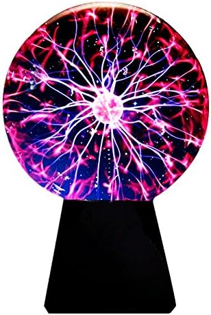 Lebbeen Glass Plasma Ball Sphere Lightning Light Lamp Party magical ball electrostatic falshing ball (4.0 Inches)