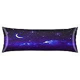 SIDAFENI Silk Satin Body Pillow Cover Blue Body