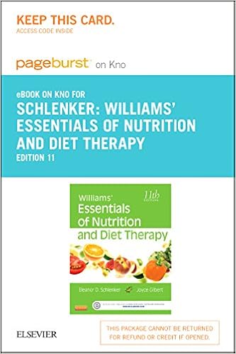 Williams Essentials Of Nutrition Diet Therapy Elsevier - 