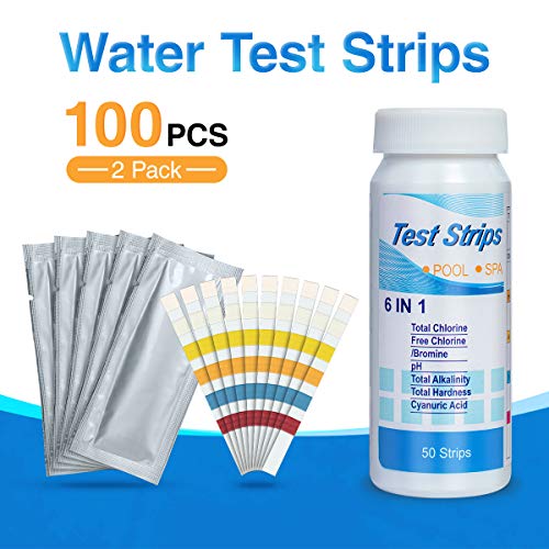Pool Test Strips, Pool Water Test Kit 6Ways Pool Chemicals & Water