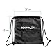Sackpack ZOETOUCH Gymsack Drawstring Gym Bag with Pockets for Outdoor Storage Black