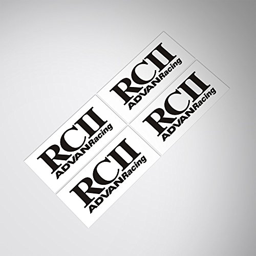 Demupai Car Wheels sticker Decal for Advan RC2/RCII (Black)