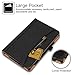 All-New Amazon Kindle Fire HD 8 Case(7th Generation,2017 Release),SKYLMW Folio Leather Case Full-Body Anti-Slip Protective Case for Fire HD 8 Tablet with Stand,Document/Card Pocket,Pen Holder,Black