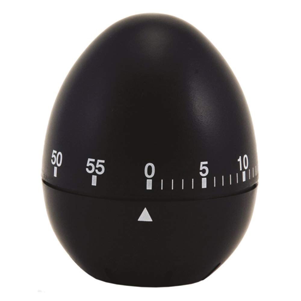 Chef Aid 60 Minute Egg Shaped Timer, In a Black Colout with clear and easy to read White Markings, Perfect for Kitchen use and ideal for many tasks around the home — image 1