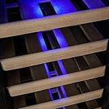 AKDY 21 Bottle Dual Zone Thermoelectric Freestanding Wine Cooler Cellar Chiller Refrigerator Fridge Quiet Operation with Wooden Shevles