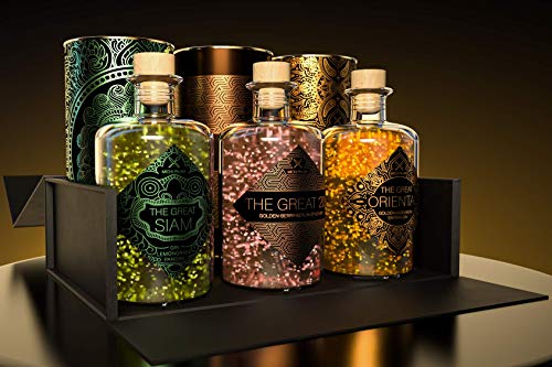 Michi Palma | The Great Trio, Classic Geschenkset auf Gin-Basis (3 x 0.5 l) | Verpackt in einer hochwertigen schwarzen Magnetbox | Goldene Gin-Geschenkidee | Premium Spirituose