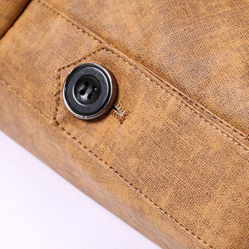 Men's Plus Cotton Warm Fur Collar Casual Button Military Cargo Jacket Outwear Parka Winter Quilted Coat - Thumbnail 5