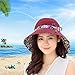 HINDAWI Womens Sun Hat Summer Reversible UPF 50+ Beach Hat Foldable Wide Brim Cap, Wine