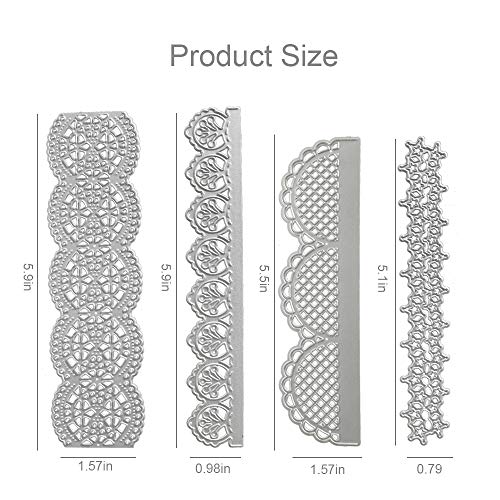 Multibey 4 Packs Embossing Scrapbooking Cutting Dies Stencil Stamp DIY Crafts Template 3D Effect Card Paper Making Supplies Set(Lace Shaped) - Thumbnail 6