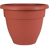 The HC Companies Caribbean Planter Pot - Outdoor & Indoor Plant Pot with Drainage Hole & Plug - Rolled Rim Plastic Pots for P
