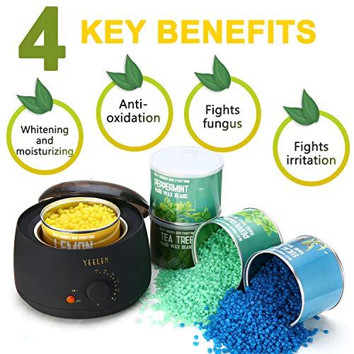 image for 【Lemon Essential Oil】Yeelen Wax Warmer Hair Removal Waxing Kit wit