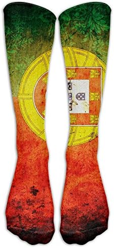 JIAGUWEN Man PORTUGAL FLAG GREEN RED Premium Quality High Athletic Socks Athletic Socks Sports Outdoor One Size