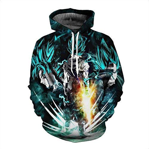 Aove Unisex Dragonball 3D Print Zip Jacket Multi Color