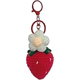 Mshion Handmade Crochet Fruit Keychain, Cute Keychains for Women Girls Novelty Car Keychains Holiday Gifts