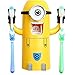 ChezMax Automatic Toothpaste Dispenser + 2 Toothbrush Holder Set Wall Mount Stand for Lover (One Eye)