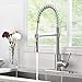VAPSINT Modern Commercial Lead-Free Pull Down Sprayer Spring Brushed Nickel Kitchen Faucet, Single Handle Kitchen Sink Faucets with Deck Plate