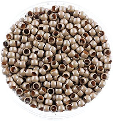 Amesun 1000Pcs Beads Nano Micro Ring Breads Without Silicone For Stick Tip Hair Extensions (Light Brown)
