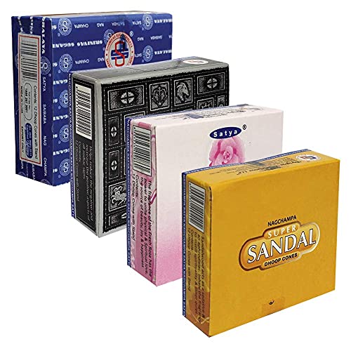 Satya Incense Cones Variety Pack 1 And Cone Incense Burner Bundle With