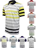 Enimay Men's Striped Athletic Polo Collared Casual Short Sleeve Shirt Tennis Golf