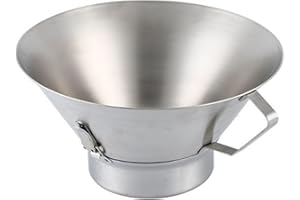 Luocute French Fries Oil Strainer, 304 Stainless Steel Grease Funnel with Oil Catcher, Food Draining Bowl for Home Kitchen Co