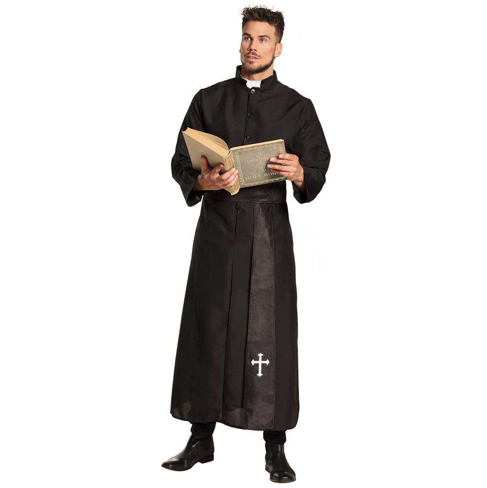 Holy Priest Mens Fancy Dress Religious Saints and Sinners Adult Costume Outfit
