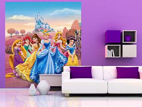 WallandMore Huge Disney Princess Wall Decal Mural For Girls Bedroom 70.5" W by 79.5" H - XL Mural - Girls Wall Murals - Princess Playroom - Gifts For Girls - Disney Princess Room