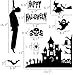 3omething New Halloween Window Clings Decorations –Spider Web Bat Black Cat Ghosts Party Haunted House Decal Supplies 53PCS