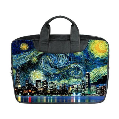 JIUDUIDODO New Custom Starry Night Nylon Waterproof Notebook Bag for Laptop 15.6 Inch (Twin sides)
