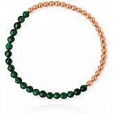 The Blue Yogi Solid Copper stretchy Bracelet with Natural Crystals/Gemstones Healing and Protection Bracelet | Elastic Stretchy Jewelry with Crystal Beads for Women and girls