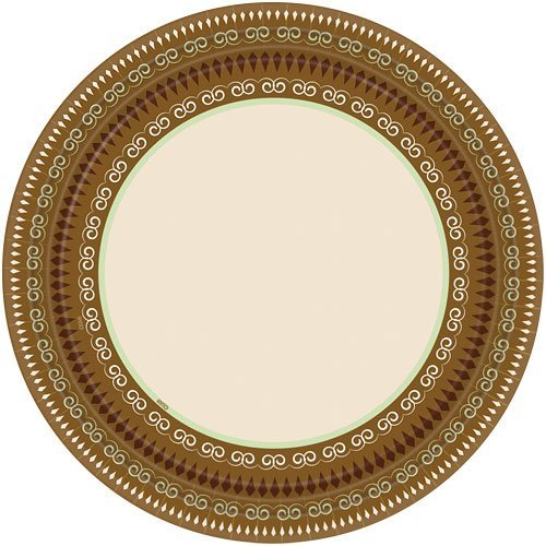 Hanna K. Signature Collection 18 Count Earth Tones Paper Plates, 10.25-Inch