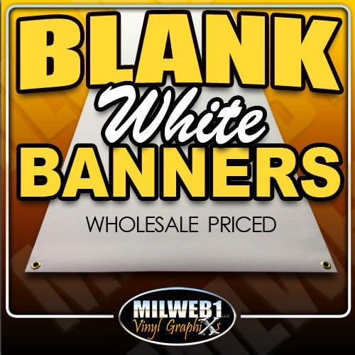 2'x6' Blank White Vinyl Banner - Grommets - 13oz