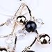 XY Fancy Fashion Multiple Layers Round Ball Chandelier Torsade Colorful Bib Necklace Black