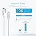 USB C Cable (USB 3.0), iVoler [4 Pack:3FT 6FTx2 10FT] Braided Nylon Type C Charger Cables Fast Charging Cord for Samsung Galaxy S10 S10e Plus Note 9 S9 S8 Plus Google Pixel XL Nintendo Switch (Silver)