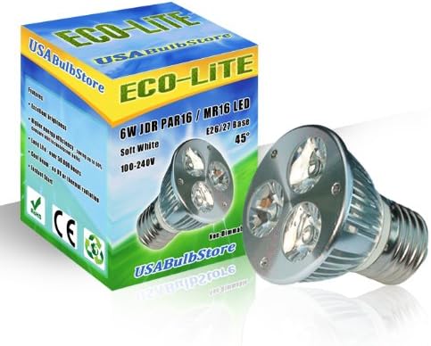 ECO-Lite 6W LED PAR16 E27 Flood 45° Soft White Curio Cabinet Light Bulb