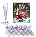 Karyees 16x20In Let it Snow Christmas Paint by Numbers Kits Christmas Tree Snowman Car DIY Painting by Numbers DIY Canvas Painting by Numbers Acrylic Painting Kits Happy New Year Paint by Numbers