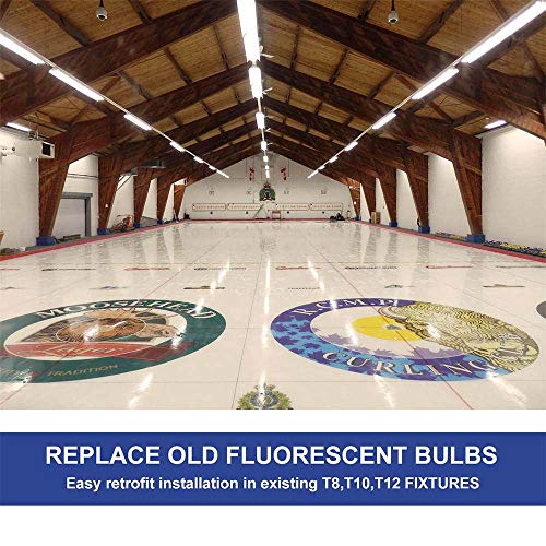 (Pack of 12) CNSUNWAY LIGHTING 8FT LED Bulb, 45 Watts(100W Equiv.), 4000K, Double End Powered, Ballast Bypass, 4800 LM, T8 T12 Fluorescent Light Fixtures Replacement