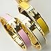 Gotomore Women's Stylish 316l Stainless Steel Anti-allergic H-shaped Buckle Bracelet Bangle - Gold + Light Blue