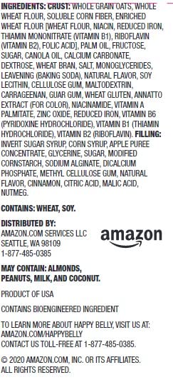 AMAZON GROCERY, APPLE CINNAMON FRUIT & GRAIN CEREAL BARS, 1.3 OZ, 8 CT