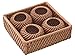KOUBOO 1010006 Rattan Napkin Ring with Tray, Set of 4, 3