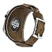 Elobeth for Apple Watch Band, Apple Watch Leather Band, iWatch Band Genuine Leather Band Crazy Horse Bracelet Wrist Watch Band with Adapter for Apple Watch Series 3/Series 2/Series 1 42mm Coffee
