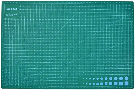 Doshop 5Ply 18''x12'' Professional Self-Healing Cutting Mat Double Sided Thick Cutting Board for Quilting Sewing & Arts Crafts Jobs(A3, Green)