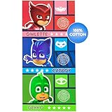 PJ Mask Beach Towel 58 X 28 Inches | Summer Beach & Pool Towel 100% Soft Cotton Fabric | Catboy Owlette Gekko | Character Beach Towel (PJ Mask)