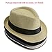Ayliss Straw Panama Hat Short Brim Trilby Fedoras for Women/Men,White