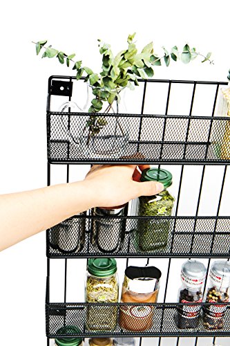 JackCubeDesign Wall Mount Spice Rack 4 tier Kitchen Countertop Worktop Display Organizer Spice Bottles Holder Stand Shelves(17.6 x 2.8 x 20.8 inches) â€“ :MK418A