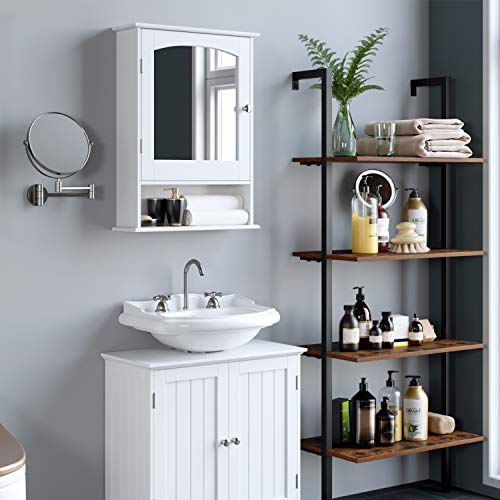 Homfa Bathroom Mirror Wall Mounted Storage Medicine